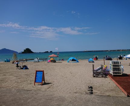 アレルギー対策に海へ