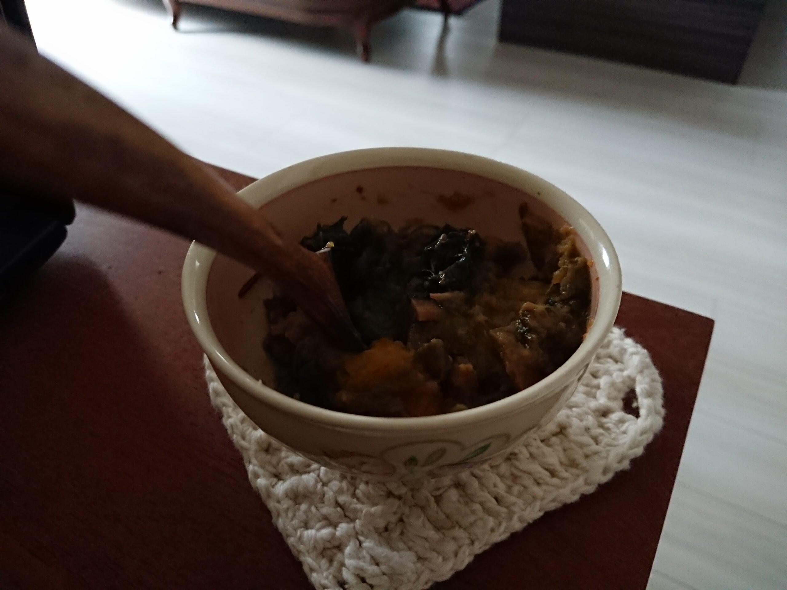 命の野菜スープを玉のまま食べる