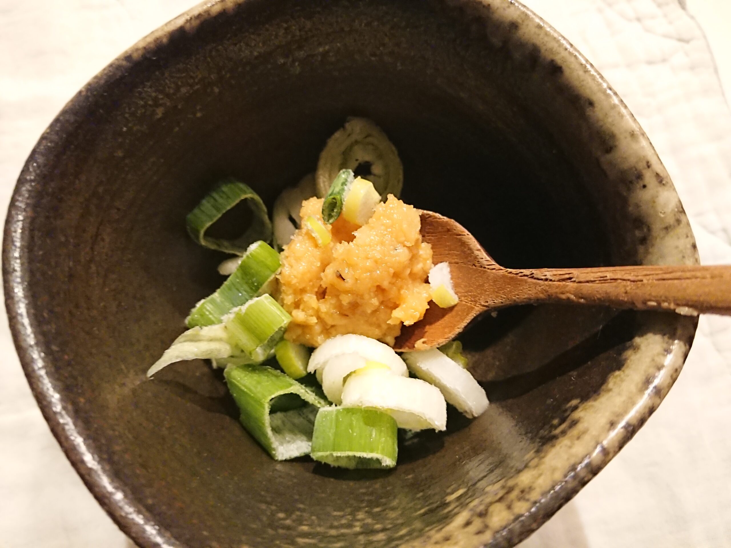 ネギ入り味噌スープ